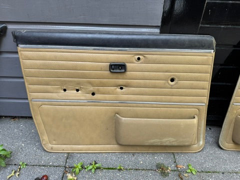 BMW E12 Beige Leather Door Cards – Original Interior Panels (Set)