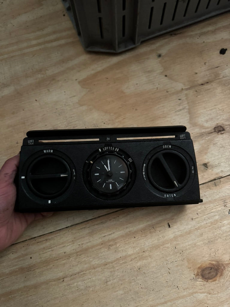 BMW E12 Heater Control Panel A/C with Analog Clock | USED Genuine OEM